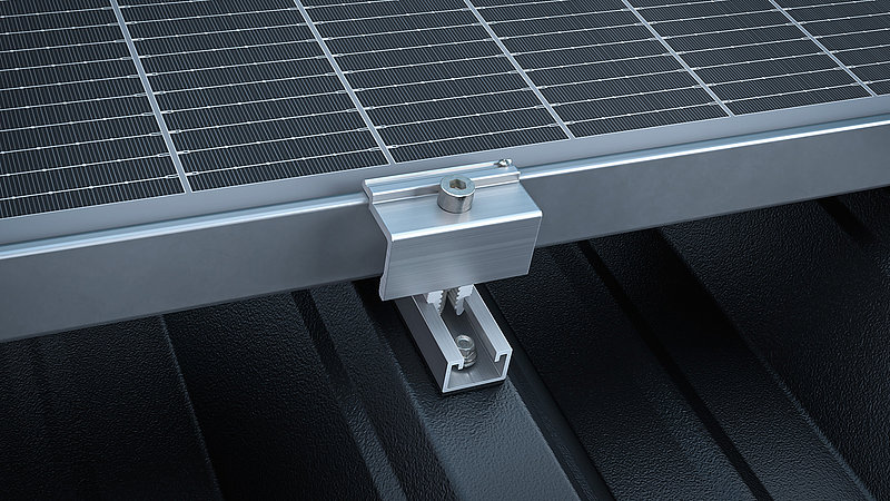 Sheet Mounted Rails Trapezoidal Sheet Roof Short Rail System - COMPACTMETAL TS